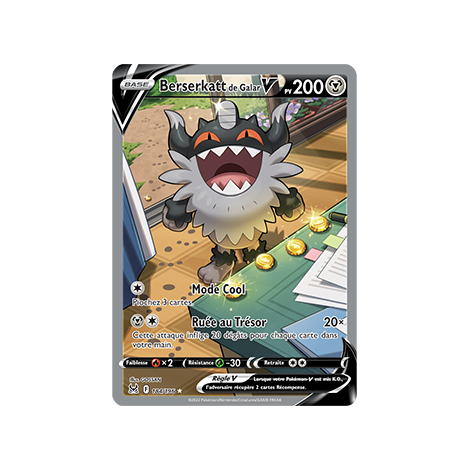 Berserkatt de Galar 184/196 : Joyau Ultra rare de l'extension Pokémon Origine Perdue