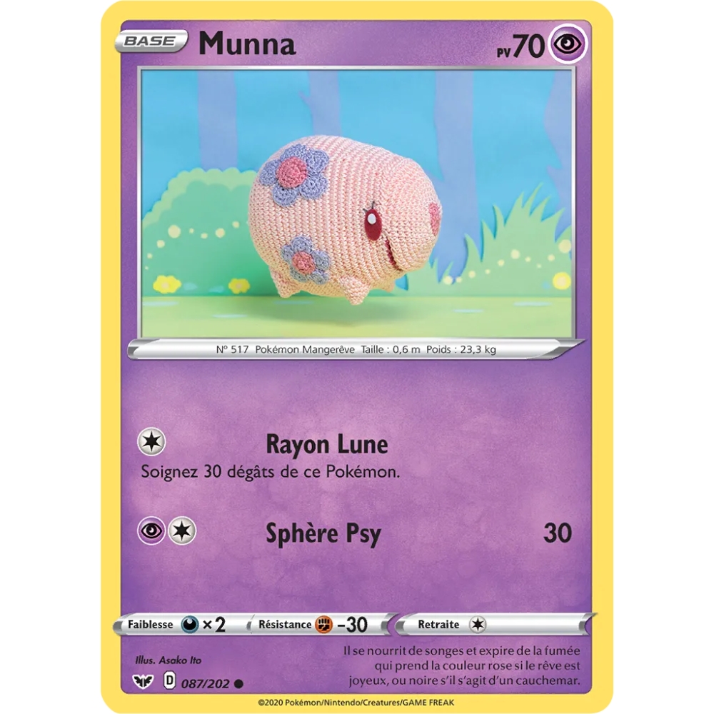 Carte Munna - Commune (Brillante) de Pokémon Épée et Bouclier 087/202