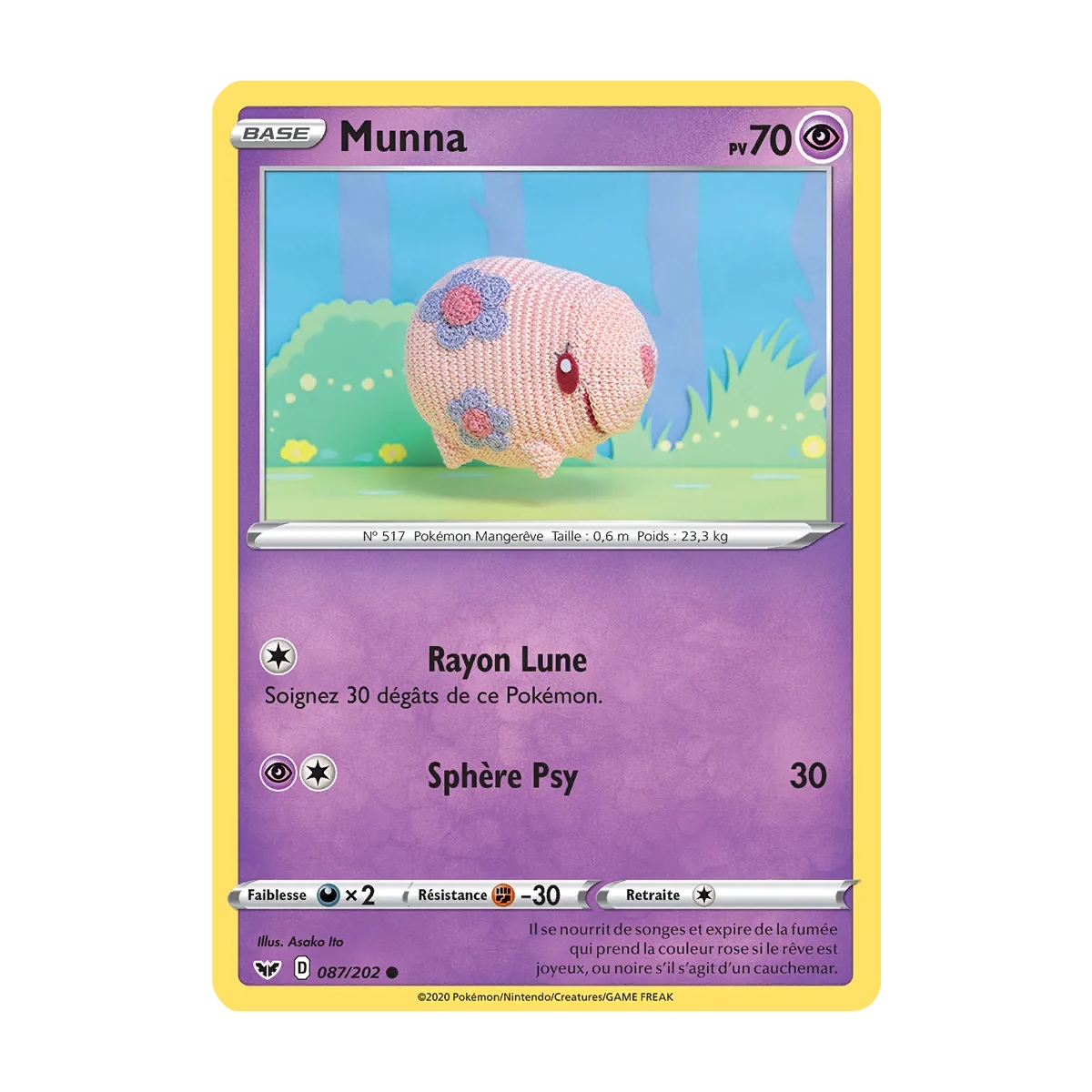 Carte Munna - Commune (Brillante) de Pokémon Épée et Bouclier 087/202