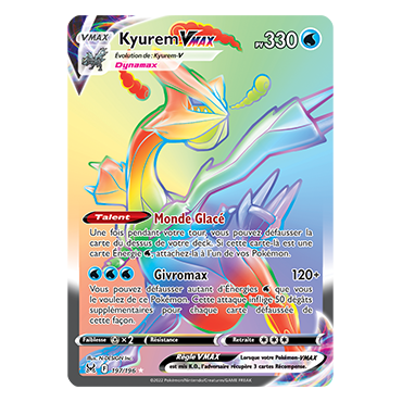 Carte Kyurem - Arc-en-ciel rare de Pokémon Origine Perdue 197/196