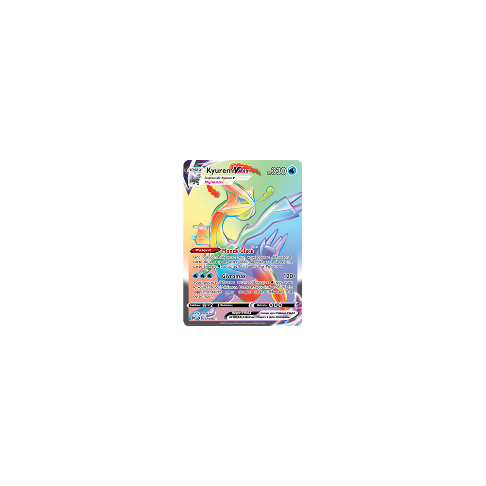 Carte Kyurem - Arc-en-ciel rare de Pokémon Origine Perdue 197/196