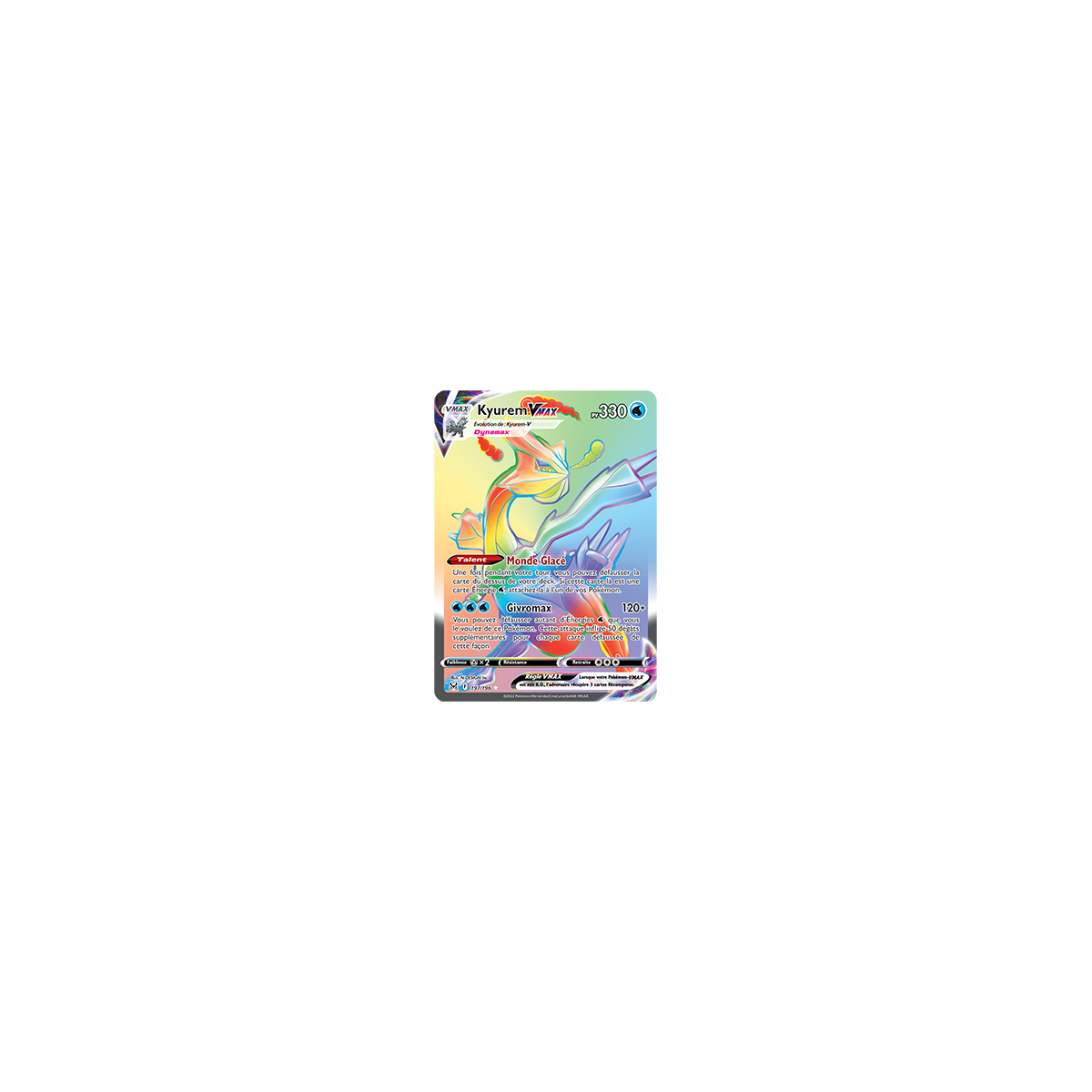 Carte Kyurem - Arc-en-ciel rare de Pokémon Origine Perdue 197/196