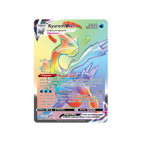 Carte Kyurem - Arc-en-ciel rare de Pokémon Origine Perdue 197/196