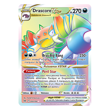 Carte Drascore - Arc-en-ciel rare de Pokémon Origine Perdue 200/196