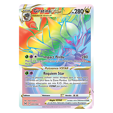 Giratina 201/196 : Joyau Arc-en-ciel rare de l'extension Pokémon Origine Perdue
