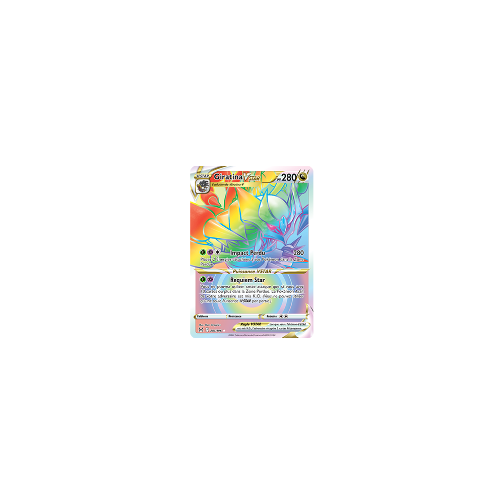 Giratina 201/196 : Joyau Arc-en-ciel rare de l'extension Pokémon Origine Perdue