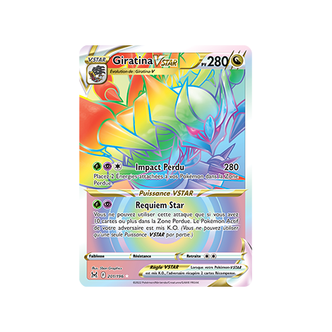 Giratina 201/196 : Joyau Arc-en-ciel rare de l'extension Pokémon Origine Perdue