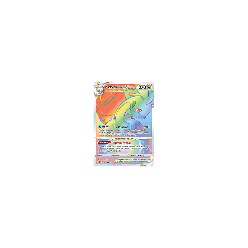 Muplodocus de Hisui 202/196 : Joyau Arc-en-ciel rare de l'extension Pokémon Origine Perdue