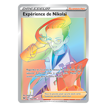 Expérience de Nikolaï 205/196 : Joyau Arc-en-ciel rare de l'extension Pokémon Origine Perdue
