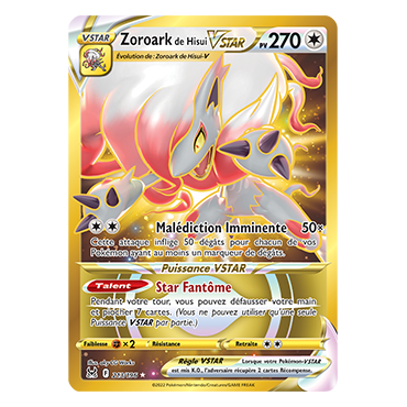 Carte Zoroark de Hisui - Secrète rare de Pokémon Origine Perdue 213/196
