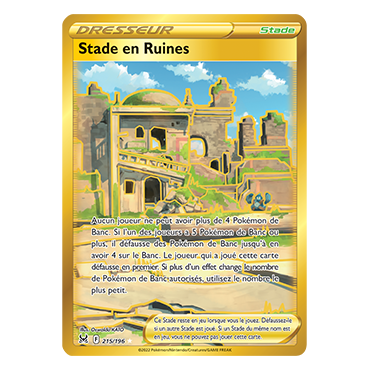 Carte Stade en Ruines - Secrète rare de Pokémon Origine Perdue 215/196
