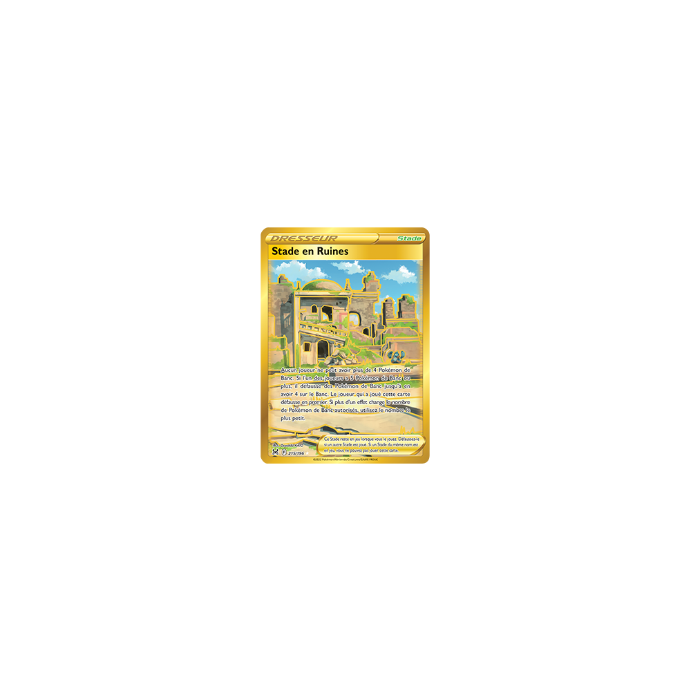 Carte Stade en Ruines - Secrète rare de Pokémon Origine Perdue 215/196