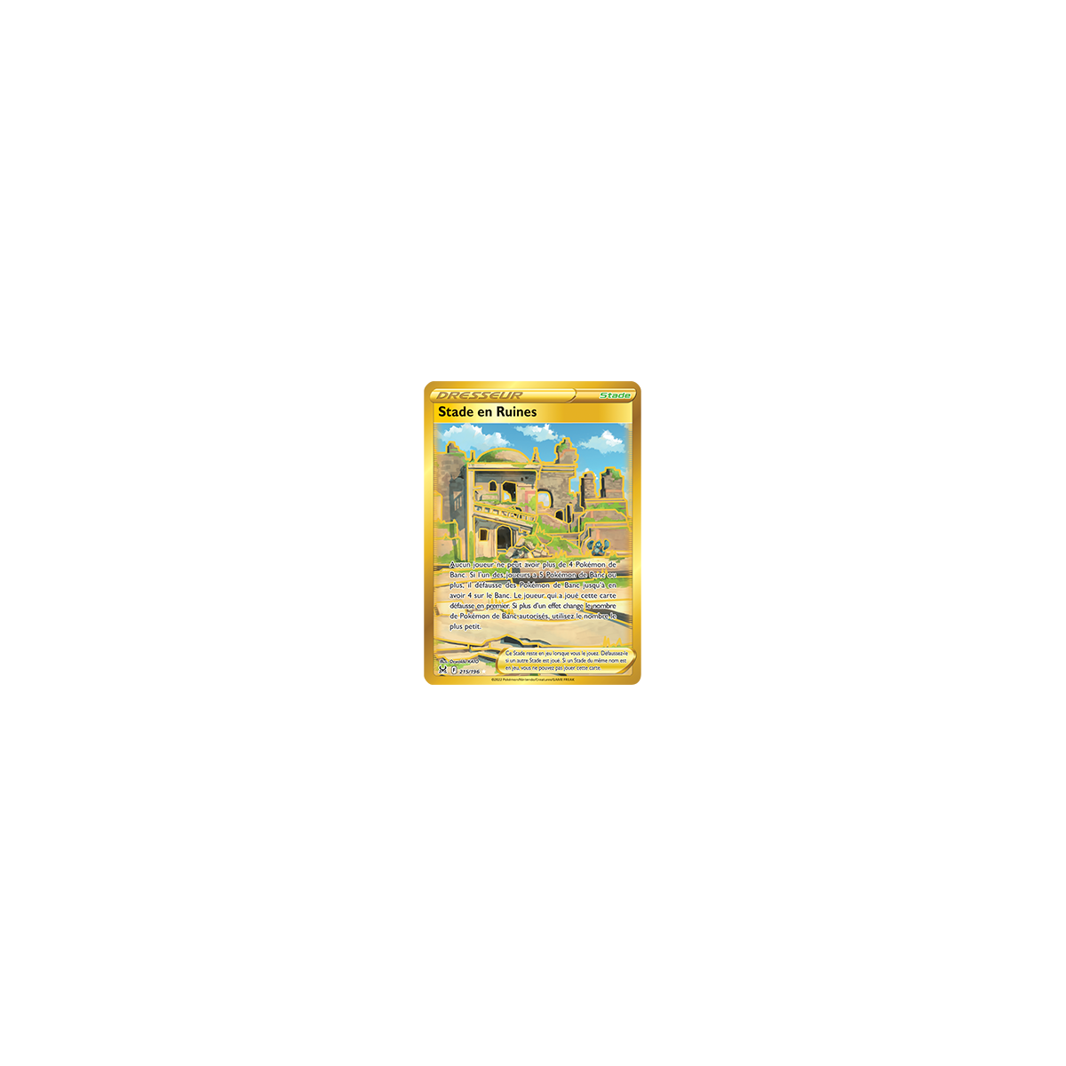 Carte Stade en Ruines - Secrète rare de Pokémon Origine Perdue 215/196