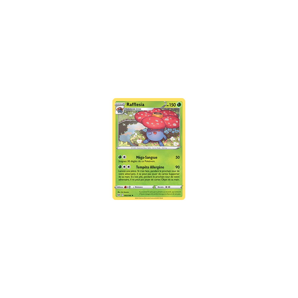 Carte Rafflesia - Holographique rare de Pokémon Origine Perdue 003/196