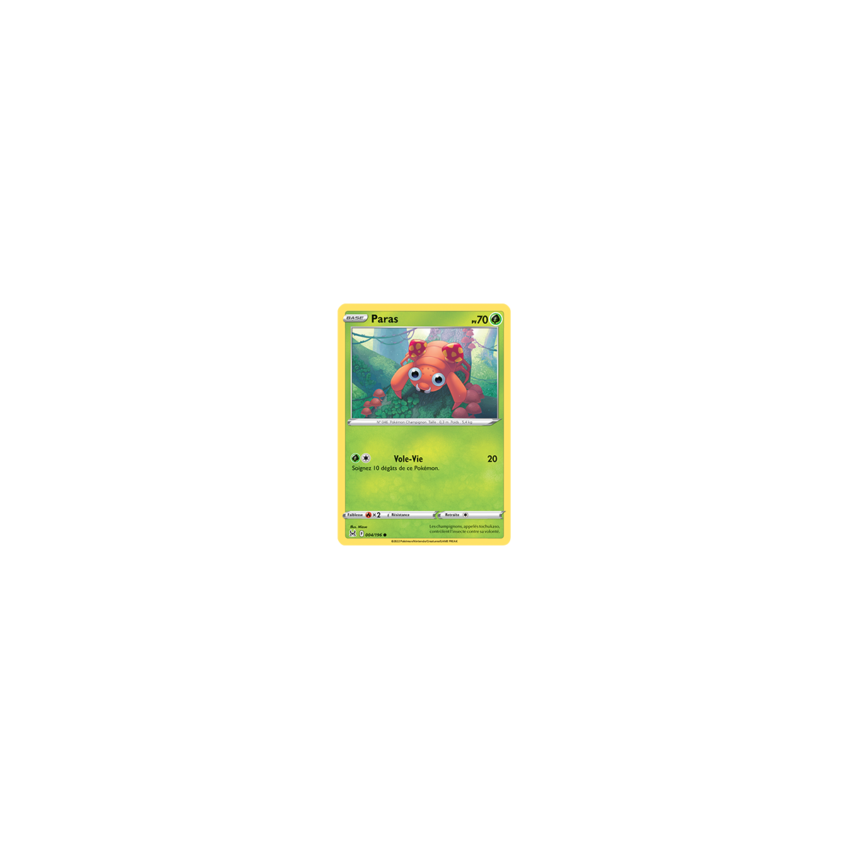 Paras 004/196 : Joyau Commune de l'extension Pokémon Origine Perdue