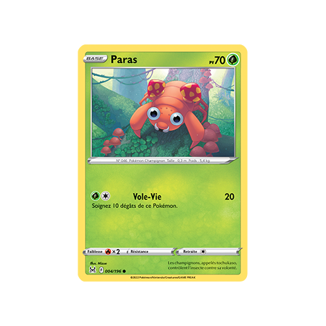 Paras 004/196 : Joyau Commune de l'extension Pokémon Origine Perdue