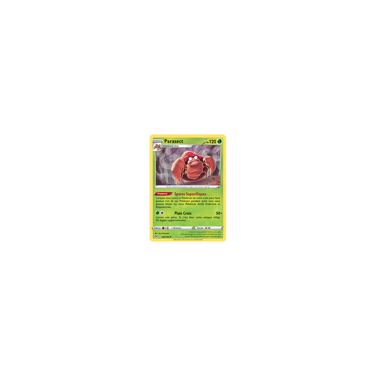 Carte Parasect - Rare de Pokémon Origine Perdue 005/196