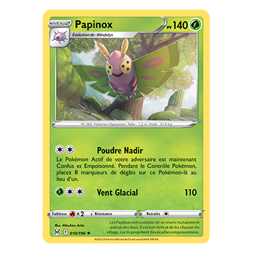 Carte Papinox - Rare de Pokémon Origine Perdue 010/196