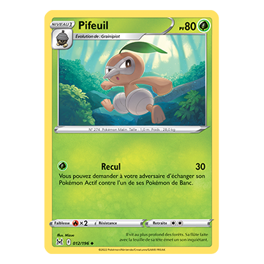 Carte Pifeuil - Peu commune de Pokémon Origine Perdue 012/196