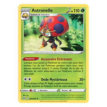 Astronelle, carte Holographique rare de la série Origine Perdue