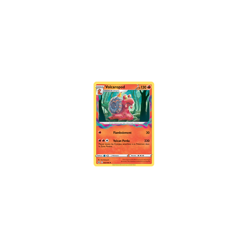 Carte Volcaropod - Rare de Pokémon Origine Perdue 022/196