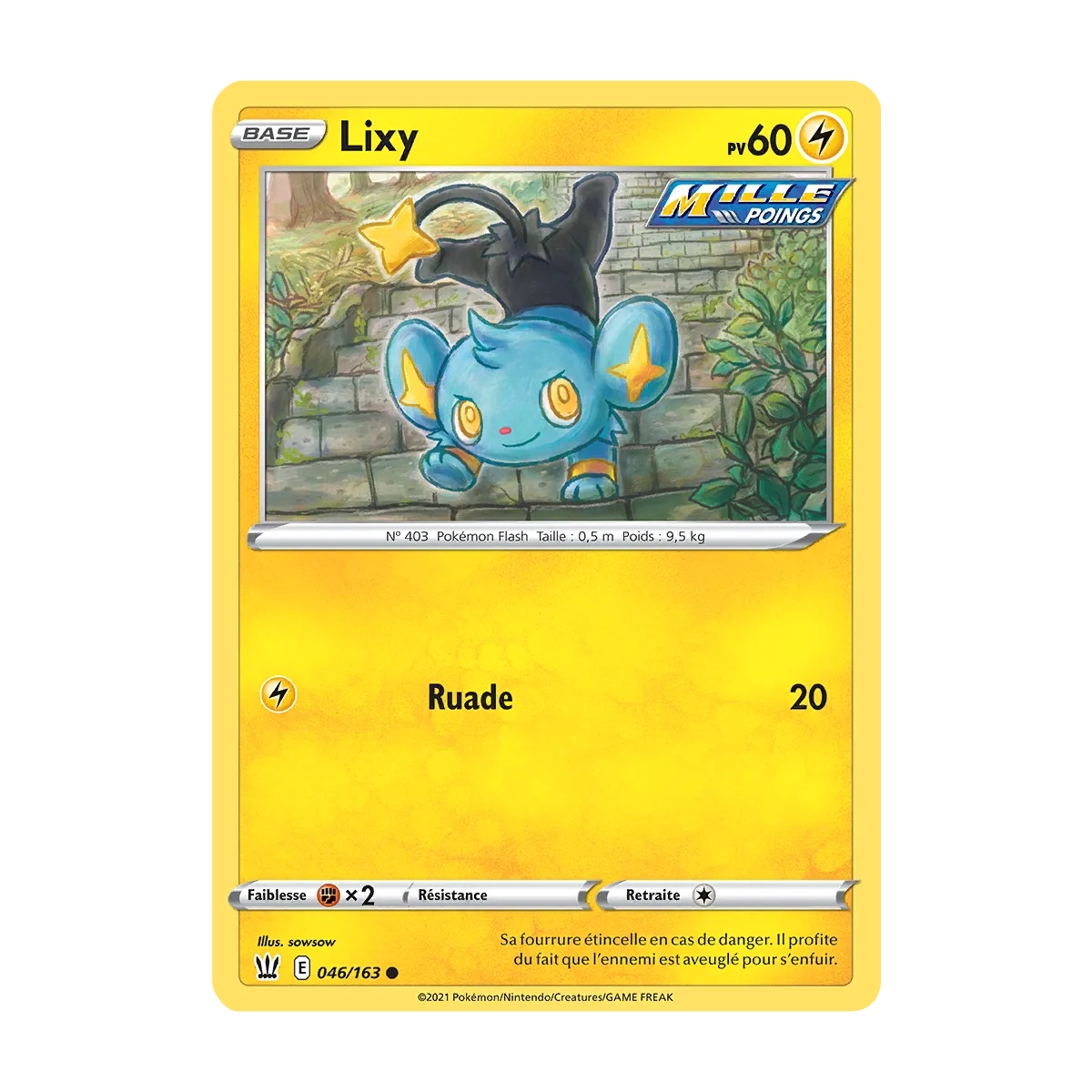 Carte Lixy - Commune (Brillante) de Pokémon Épée et Bouclier Styles de Combat 046/163