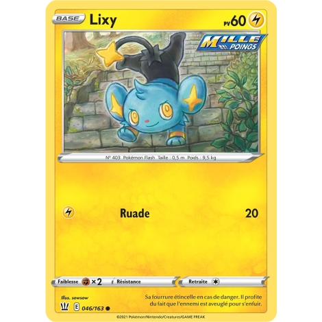 Carte Lixy - Commune (Brillante) de Pokémon Épée et Bouclier Styles de Combat 046/163