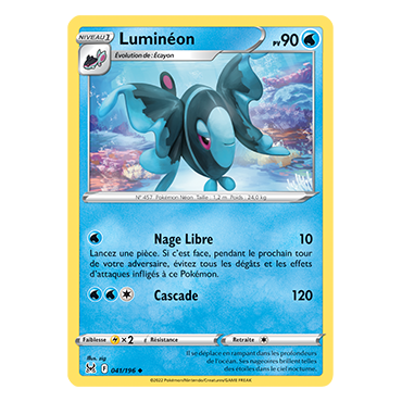 Luminéon 041/196 : Joyau Peu commune de l'extension Pokémon Origine Perdue