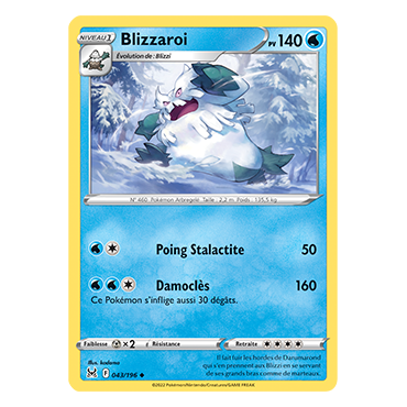 Découvrez Blizzaroi, carte Peu commune de la série Origine Perdue