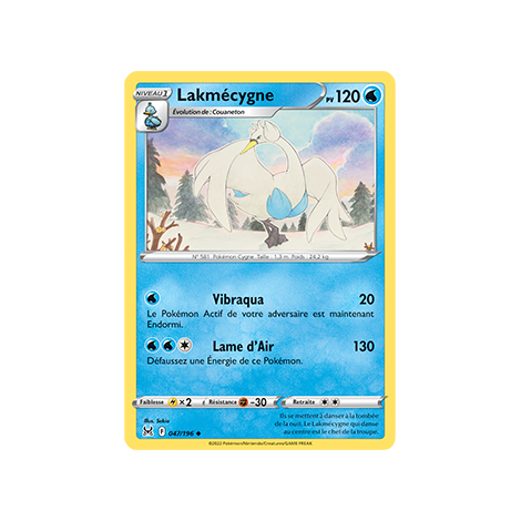 Carte Lakmécygne - Peu commune de Pokémon Origine Perdue 047/196