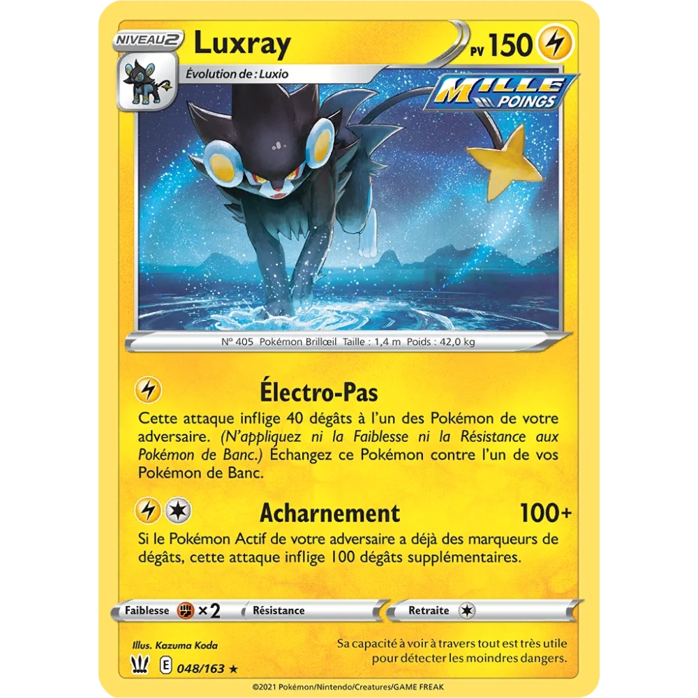 Luxray rare de Pokémon Épée et Bouclier Styles de Combat 048/163