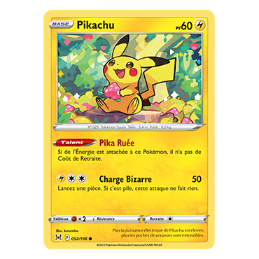 Découvrez Pikachu, carte Commune de la série Origine Perdue