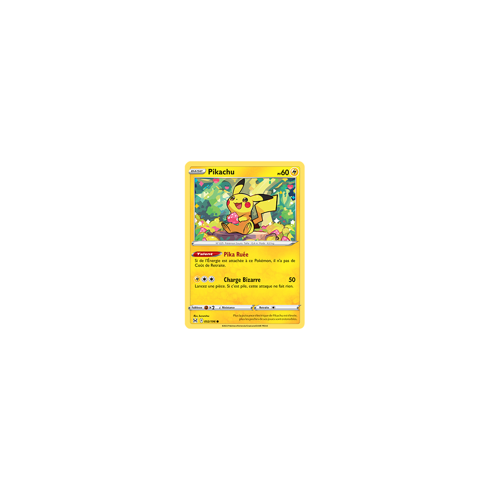 Découvrez Pikachu, carte Commune de la série Origine Perdue