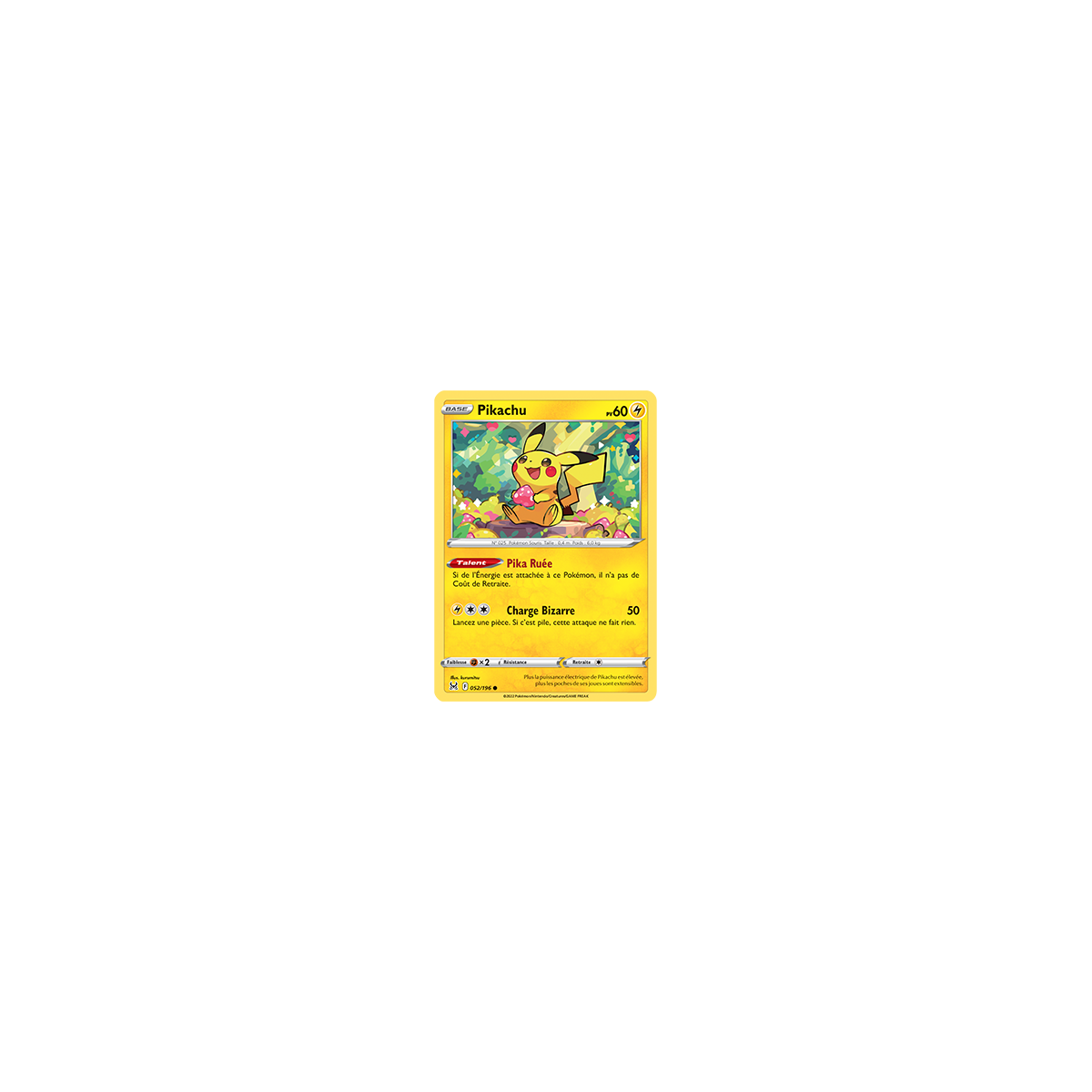 Découvrez Pikachu, carte Commune de la série Origine Perdue