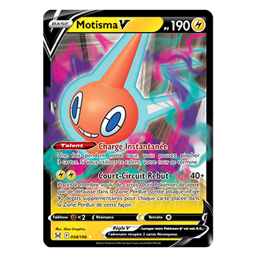 Carte Motisma - Holographique rare V de Pokémon Origine Perdue 058/196