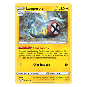 Carte Lampéroie - Peu commune de Pokémon Origine Perdue 060/196