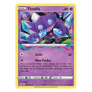 Ténéfix 070/196 rare de l'extension Pokémon Origine Perdue