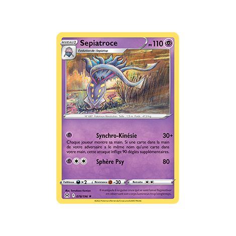 Sepiatroce 078/196 : Joyau Rare de l'extension Pokémon Origine Perdue