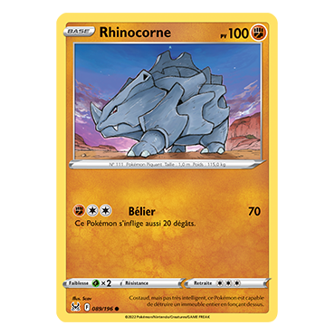 Carte Rhinocorne - Commune de Pokémon Origine Perdue 089/196