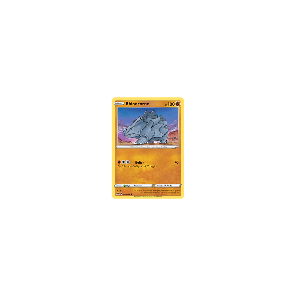 Carte Rhinocorne - Commune de Pokémon Origine Perdue 089/196