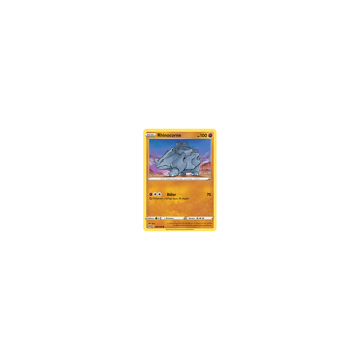 Carte Rhinocorne - Commune de Pokémon Origine Perdue 089/196