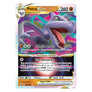 Ptéra 093/196 : Joyau Holographique rare STAR Pokémon Origine Perdue