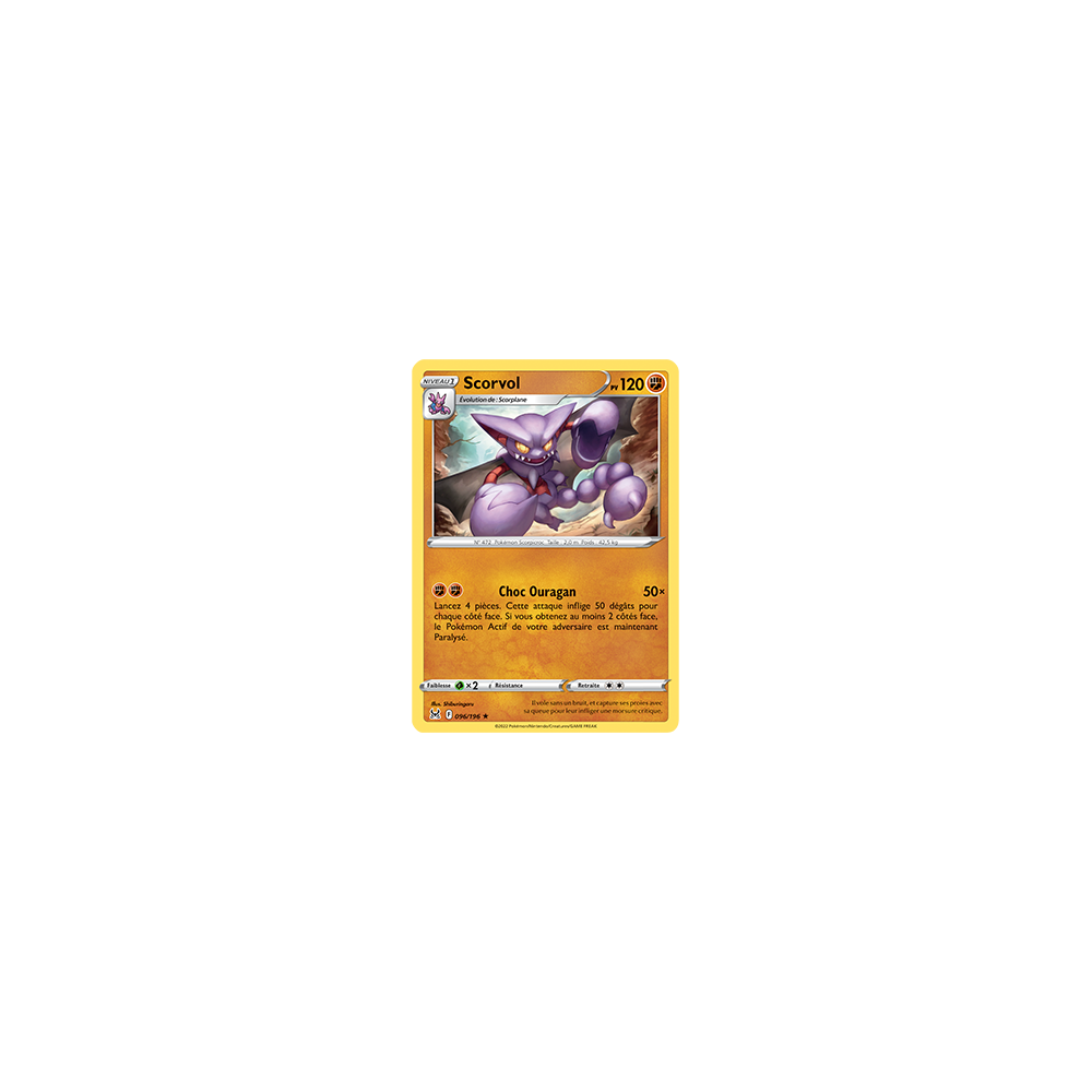 Scorvol 096/196 : Joyau Rare de l'extension Pokémon Origine Perdue
