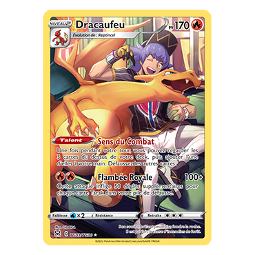 Carte Dracaufeu - Holographique rare de Pokémon Origine Perdue TG03/TG30