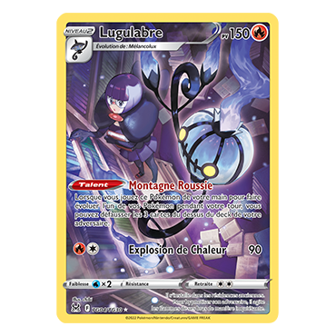 Carte Lugulabre Holographique rare de Pokémon Origine Perdue TG04/TG30