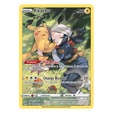 Carte Pikachu - Holographique rare de Pokémon Origine Perdue TG05/TG30