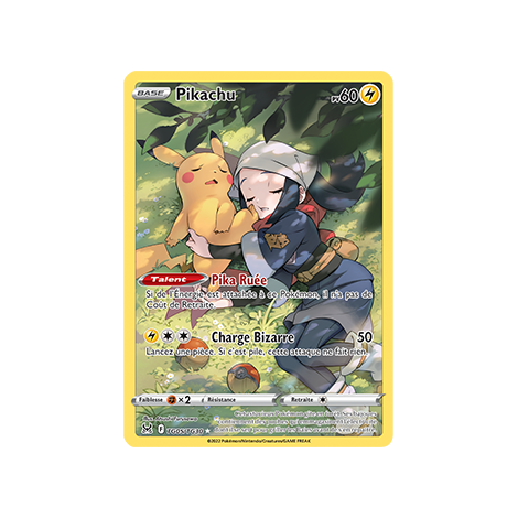 Carte Pikachu - Holographique rare de Pokémon Origine Perdue TG05/TG30