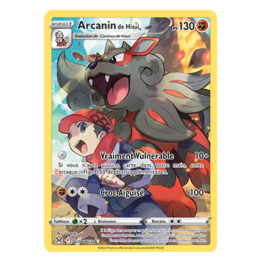 Arcanin de Hisui carte Holographique rare de la série Origine Perdue