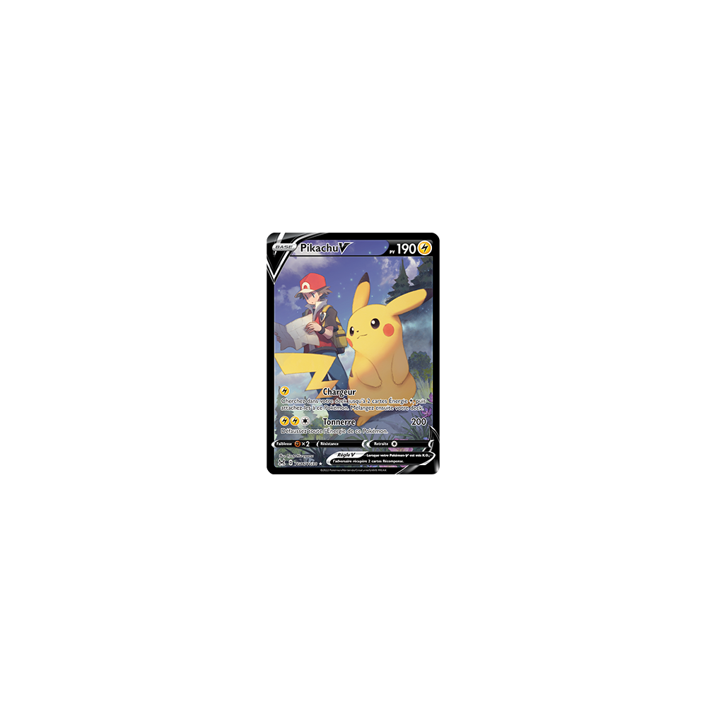 Carte Pikachu - Holographique rare V de Pokémon Origine Perdue TG16/TG30