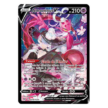 Découvrez Amovénus, carte Holographique rare V de la série Origine Perdue